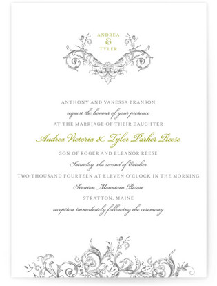 photo of Victorian Vine Monogram Wedding Invitations