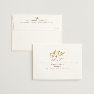 This is a persimmon wedding invitations with standard by Everett Paper Goods called mimosa printing on signature in standard