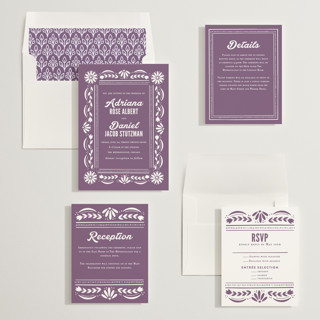 This is a berry wedding invitations with standard by Jessie Steury called pretty picado printing on signature in standard