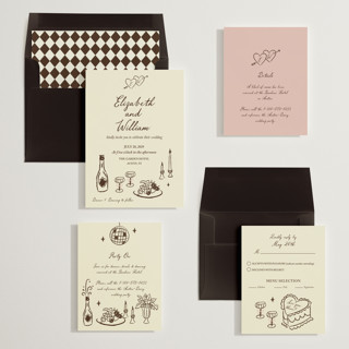 This is a antique wedding invitations with standard by Helena Vitto called vintage lovers printing on signature in standard