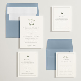 This is a green with envy wedding invitations with standard by Design Lotus called be with you printing on signature in standard