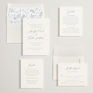 This is a eucalyptus wedding invitations with standard by Jennifer Postorino called love story printing on signature in standard