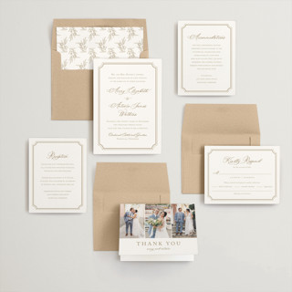 This is a golden wedding invitations with standard by Jennifer Postorino called avery printing on signature in standard