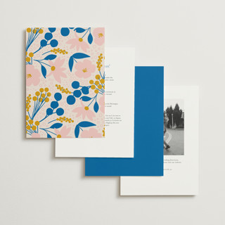 This is a cobalt wedding invitations with standard by Genna Blackburn called blossoms abound printing on signature in standard