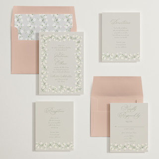 This is a mist wedding invitations with standard by Baumbirdy called rosebud printing on signature in standard