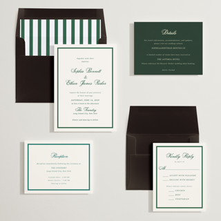 This is a emerald noir wedding invitations with standard by Cass Loh called chic union printing on signature in standard