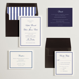 This is a midnight navy wedding invitations with standard by Cass Loh called chic union printing on signature in standard
