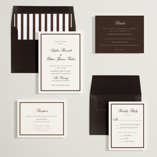 This is a espresso noir wedding invitations with standard by Cass Loh called chic union printing on signature in standard
