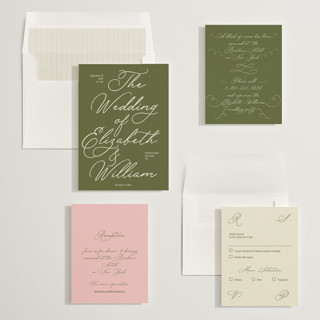 This is a olive wedding invitations with standard by Helena Vitto called elizabeth printing on signature in standard