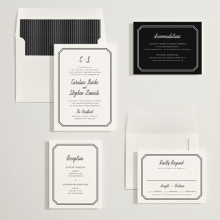 This is a tuxedo wedding invitations with standard by Carolyn MacLaren called deluxe printing on signature in standard