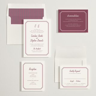 This is a sangria wedding invitations with standard by Carolyn MacLaren called deluxe printing on signature in standard