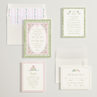 This is a garden wedding invitations with standard by Creo Study called folk garden printing on signature in standard