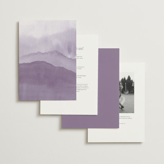 This is a lavender wedding invitations with standard by Helen Halik called over the mountains printing on signature in standard