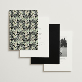 This is a midnight wedding invitations with standard by Phrosné Barwood called floral arch printing on signature in standard