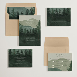 This is a jade wedding invitations with standard by Elly called the forest printing on signature in standard