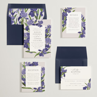 This is a amethyst wedding invitations with standard by Everett Paper Goods called irises printing on signature in standard