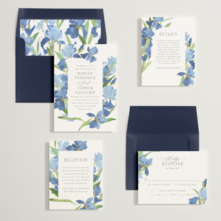 This is a lake wedding invitations with standard by Everett Paper Goods called irises printing on signature in standard