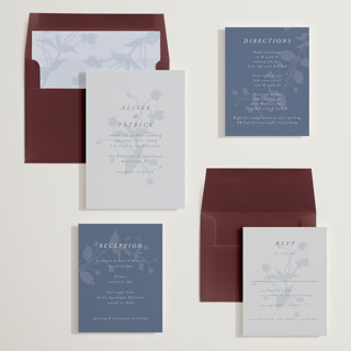 This is a blueberry wedding invitations with standard by AK Graphics called autumnal printing on signature in standard