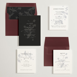 This is a noir wedding invitations with standard by AK Graphics called autumnal printing on signature in standard