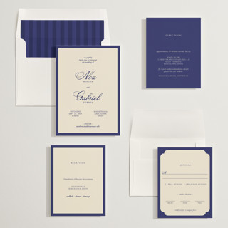This is a cobalt wedding invitations with standard by Ani Somi called borders printing on signature in standard