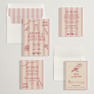 This is a rose wedding invitations with standard by Jennifer Lew called thompson printing on signature in standard