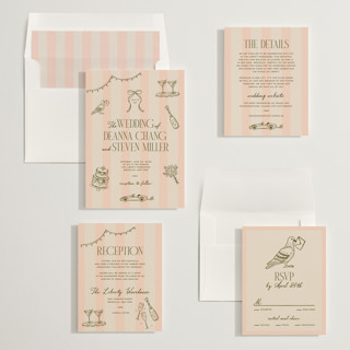 This is a peach wedding invitations with standard by Jennifer Lew called thompson printing on signature in standard