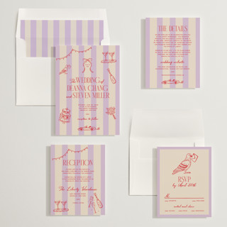 This is a lilac wedding invitations with standard by Jennifer Lew called thompson printing on signature in standard