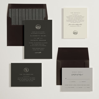 This is a onyx wedding invitations with standard by Amy Kross called aspen knoll printing on signature in standard