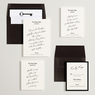 This is a ivory wedding invitations with standard by Studio Suku called hotel printing on signature in standard
