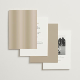 This is a sand wedding invitations with standard by Kate Ahn called mirin printing on signature in standard