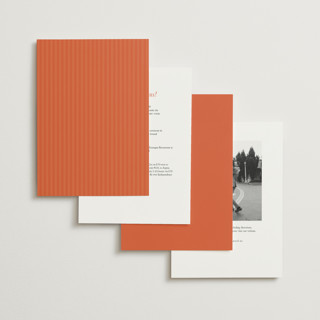 This is a sunset wedding invitations with standard by Kate Ahn called mirin printing on signature in standard