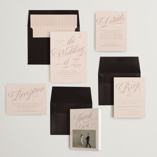 This is a rose wedding invitations with standard by Kate Ahn called mirin printing on signature in standard