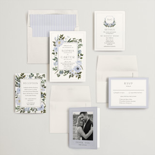 This is a lilac wedding invitations with standard by Susan Moyal called botanical love printing on signature in standard