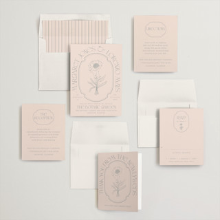 This is a blush wedding invitations with standard by Baumbirdy called flora arch printing on signature in standard