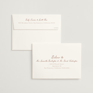 This is a rosewood wedding invitations with standard by Cass Loh called handwritten printing on signature in standard