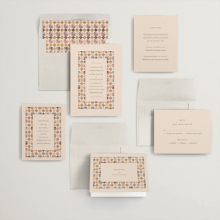 This is a autumn wedding invitations with standard by Jessica Yeo called prairie patchwork quilt printing on signature in standard