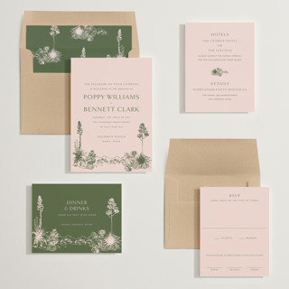 This is a blossom wedding invitations with standard by Megan Davis called rancho printing on signature in standard