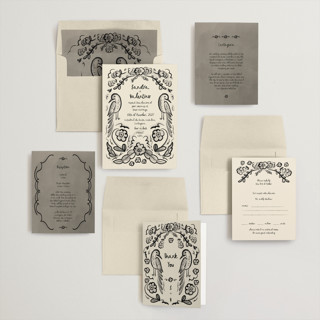 This is a ink wash wedding invitations with standard by Ani Somi called santa catalina printing on signature in standard