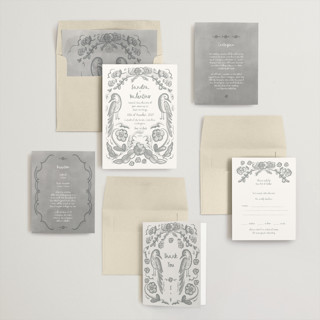 This is a graphite wedding invitations with standard by Ani Somi called santa catalina printing on signature in standard