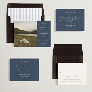 This is a navy wedding invitations with standard by Eric Clegg called together always printing on signature in standard