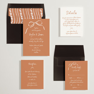 This is a burnt sienna wedding invitations with standard by Jelena Vuletic called inkwoven printing on signature in standard