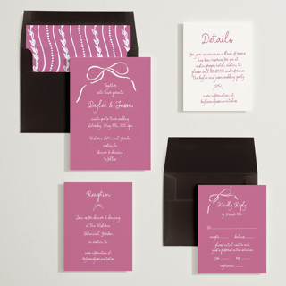 This is a magenta wedding invitations with standard by Jelena Vuletic called inkwoven printing on signature in standard