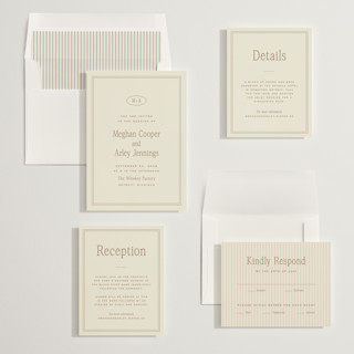 This is a almond wedding invitations with standard by Ellen Schlegelmilch called cherry printing on signature in standard