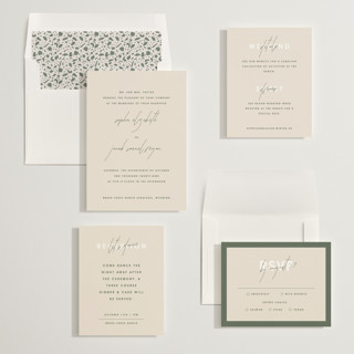 This is a olive you more wedding invitations with standard by Design Lotus called true north printing on signature in standard