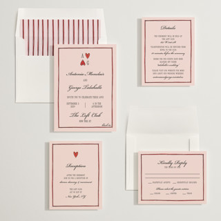 This is a bubblegum wedding invitations with standard by Pati Cascino called two hearts printing on signature in standard