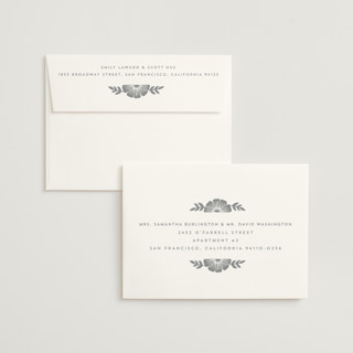 This is a granite wedding invitations with standard by Katharine Watson called block print frame printing on signature in standard