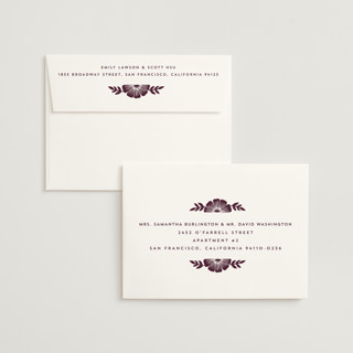 This is a wine wedding invitations with standard by Katharine Watson called block print frame printing on signature in standard