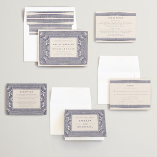 This is a twilight wedding invitations with standard by Katharine Watson called block print frame printing on signature in standard