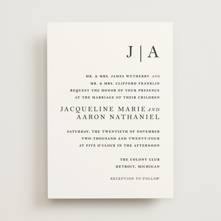 Sophistotype Wedding Invitations By Snow And Ivy Minted Sophistotype Wedding Invitations In Sea Salt By Snow And