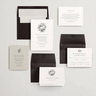 This is a cotton wedding invitations with standard by Amy Kross called white oak printing on signature in standard